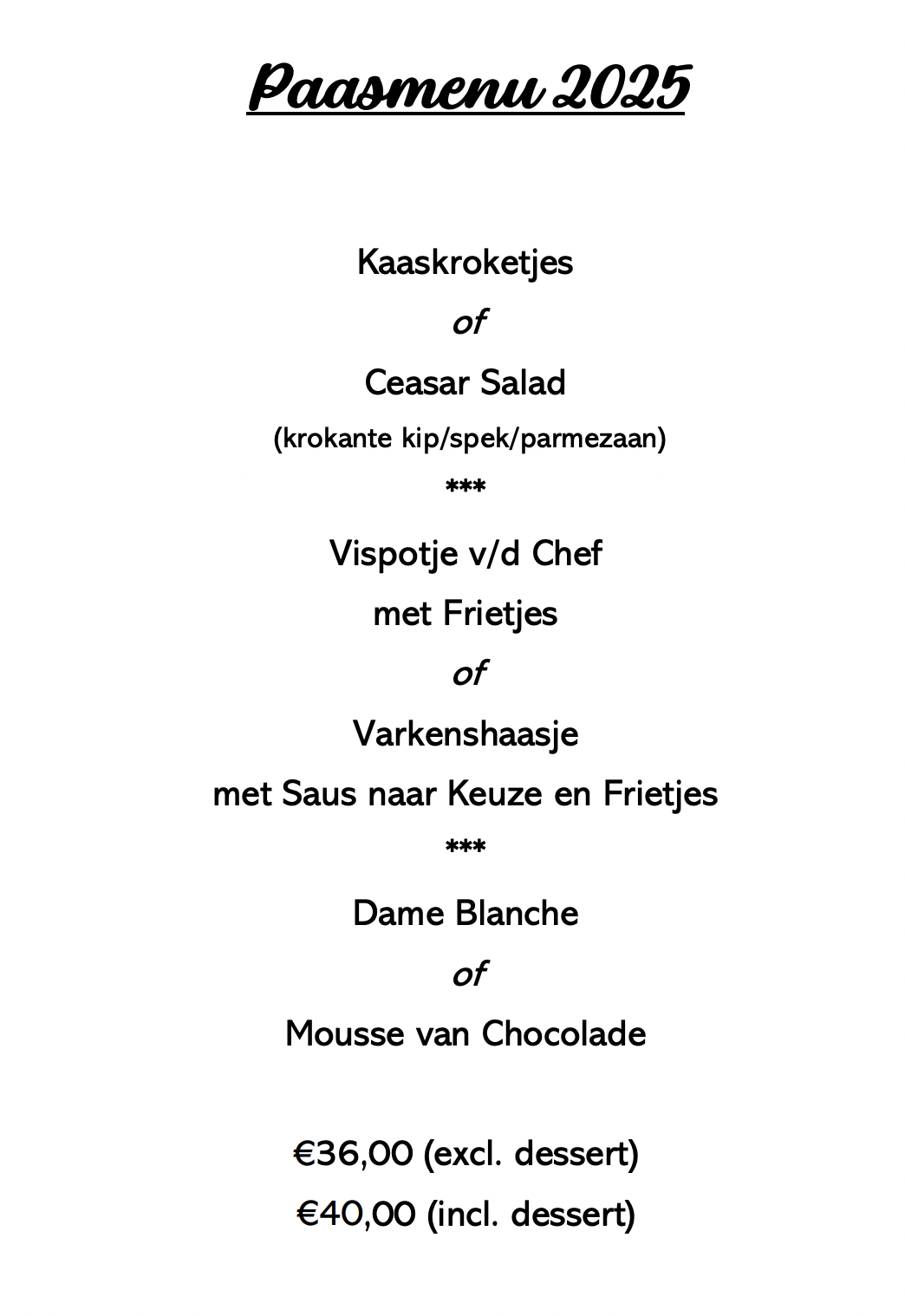 paasmenu brasserie le rubin oudenaarde